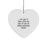 German Wirehaired Pointer Dog Gifts from Friends, Funny Quote Heart Ornament for Christmas Unique Gifts - Image 1
